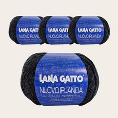 라나가또 누우보 순모 아일랜드 퓨어울 뜨개실 4p, 4001 차콜