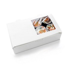 白色 Mini Chang Gimbap 一次性飯盒, 1件, 100個