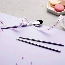 Bloom at home 拼色餐具組, 紫色, 湯匙+筷子, 2套