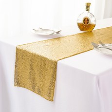 I Love Home 亮片彩色派對桌旗, 香檳金, 30 x 275 cm