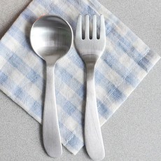 不鏽鋼圓頭A湯匙+叉子組, 單色, 5套