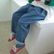 sonyun market 兒童彈性繭型方塊牛仔褲