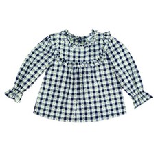 amareillael 女孩花卉格子襯衫