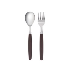 MAHO 孩童餐具組, Brown, 湯匙+叉子, 1組