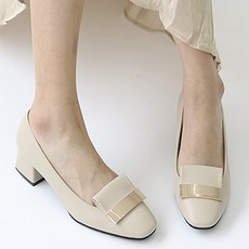 JACK&JILL 金釦方頭淺口跟鞋 J-0111BIG 5cm L號