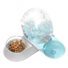 韓國 NONDA 蝸牛自動飲水餵食器, 藍色, 1個