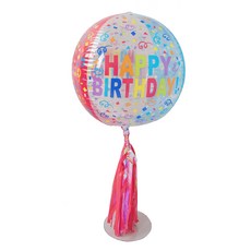 파티쇼 오브은박풍선 스탠드 태슬수술홀로그램 35cm 세트, 생일컬러풀스트리머스 + 레드, 1세트