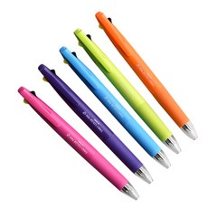 PLEPIC 5用彩色多功能筆5入組, 螢光黃, 螢光桃, 黑色, 藍色, 紅色, 1套