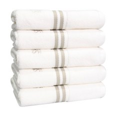 Songwol 松月 格子毛巾, 白色的, 5個