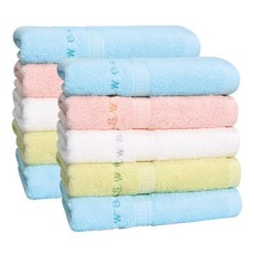 Sweet heart 文字刺繡毛巾, 隨機發貨, 10個