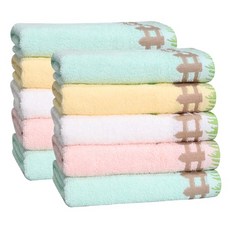 Songwol 松月 蜜蜂柵欄刺繡洗臉巾, 隨機出貨, 10入