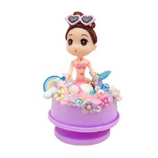 小美人魚室內裝飾音樂盒DIY套組, 粉紅色(隨機出貨)