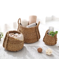 MARKET B HANARI 手工收納籃 3件組 BDH158, 單一顏色, 1套