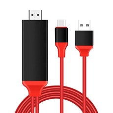 iamdue USB3.1 C 型轉 HDMI MHL 電纜 2m, 紅色的, 1個