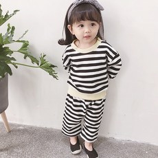 CONTIKIDS 童款圓領條紋長袖衣褲套裝
