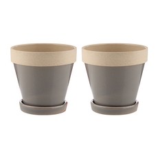 SAMHO GLASS 頂級盆栽 SH191149-1 2p, 灰色的