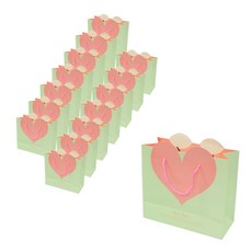 abm 綠色愛心購物袋 15入, 混合顏色