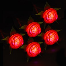 LED單支玫瑰, 紅色, 5個
