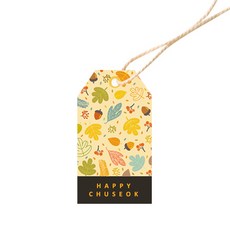 Dona&Deco Seoae秋季風景標籤 3.5*6.5cm 100入+棉繩 100入, 混色, 1套