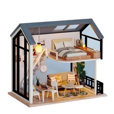 블루 노르딕 하우스 미니어처 DIY 키트, 혼합색상, 1개