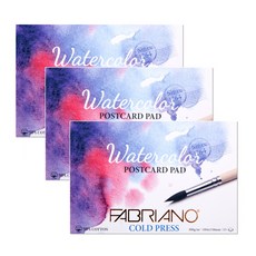 FABRIANO 重型木質明信片明信片墊類型 A6 PC02 15 張 300g 用於水彩水彩, 3個