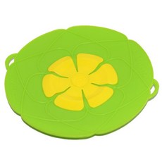 雙耳矽膠防溢鍋蓋 綠色, 26 x 28 厘米, 1個