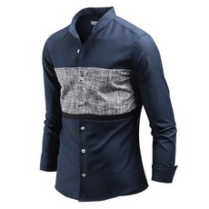 DAKUANG 男款涼感拼色長袖襯衫 C07D14_sp2148