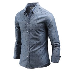 DAKUANG 男款鯷魚印花長袖襯衫 C07D14_sp2137