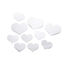 愛心壓克力黏貼鏡 10入, 單一顏色