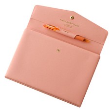 PLEPIC Classy A5 6 孔活頁夾蓋手拿包, Peach