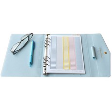 PLEPIC Classy A5 活頁夾蓋離合器 6 孔, 藍色