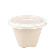 Damda 牛皮紙漿圓形醬杯 450ml + 蓋子套組, 100套, 1個