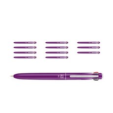 MORRIS Staflo 3C三色原子筆 單支, 深紫色, 12個