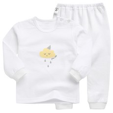 GREEN BEBE 孩童雲朵印花雙面上衣+褲子組