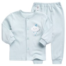 GREEN BEBE 孩童棉花糖印花開衩衛生衣+褲子