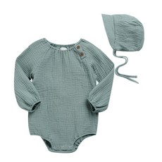 I am bebe 孩童素色連身衣+帽子套裝 2入