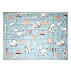 hwamo baby 四季絎縫幼兒防水墊, 小馬款 藍色, 1個