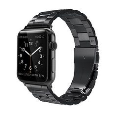 코쿼드 애플워치 3/4/5 프리미엄 메탈 밴드 (42/44mm 호환 가능), 블랙, 1개