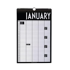 帶有設計字母貼紙的月度計劃, 黑色的