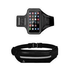 앤티스 트레킹 허리가방 + 팔가방, 블랙, 1개