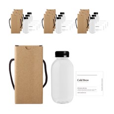 珍珠奶茶瓶 450ml + 黑色瓶蓋 + 經典冷萃瓶身標籤貼紙 + 盒子, 10套