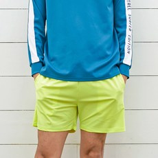 FUNHAN COUPLE 男款經編彈性沙灘褲 A6202, 螢光綠