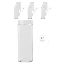 方形雜糧桶 1200ml x 10p + 半透明蓋 10p + 圓形姓名貼紙 10p, 混合顏色