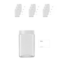 半透明蓋方形穀物收納盒 700ml 10入+標籤貼紙 S號 10入, 混色