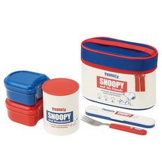 스케이터 보온도시락 세트 560ml KCLJC6, 화이트 스누피, 1세트