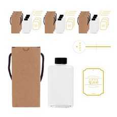 胖胖扁扁空瓶 300ml+一般蓋 黑色+專用盒 胖胖 300-1C+皇家奶茶白色S貼紙+封口貼, 10組