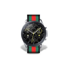 디씨네트워크 갤럭시 프론티어/기어S3/워치3 22mm 나토 가죽 스트랩 (45/46mm 호환 가능), 블랙, 1개