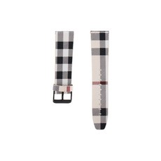 VICHELLE Galaxy Frontier/Gear S3/Watch 3/Watch 4 Classic 22mm 格紋皮革錶帶 (相容45/46mm), 流蘇米色, 1個