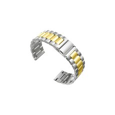 비쉐르 갤럭시 워치2 투톤엑설런트 메탈 밴드 스트랩 (44mm 호환 가능), 골드실버, 1개