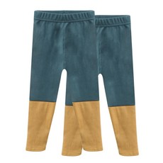 孩童雙色羅紋緊身褲 2入